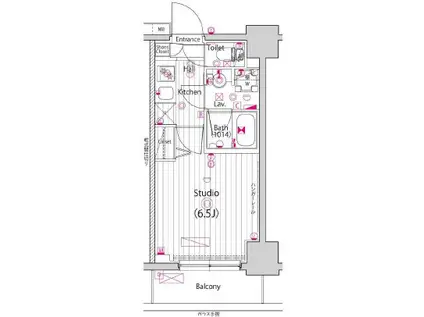 ガーラ・シティ横浜反町(1K/4階)の間取り写真