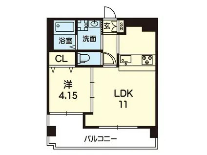プラウド新生(1LDK/7階)の間取り写真