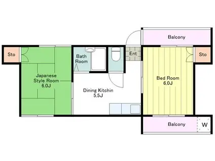 グリーンハイム高松(2DK/3階)の間取り写真