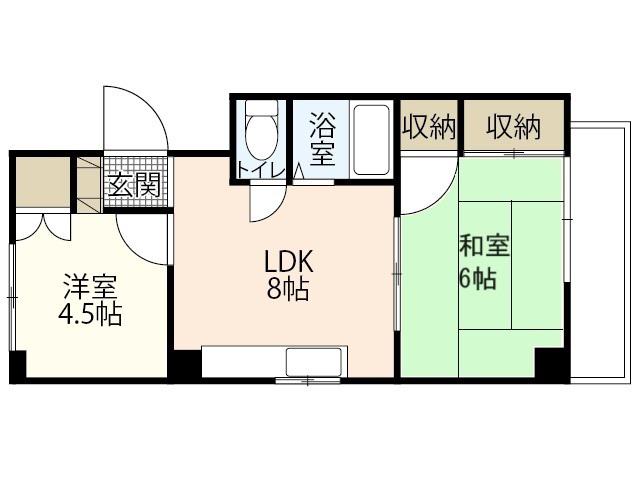 ファビス楠木3(2DK/2階)の間取り写真