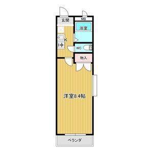 エスポア八田(1K/2階)の間取り写真