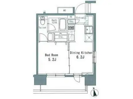 パークアクシス亀戸中央公園(1DK/12階)の間取り写真