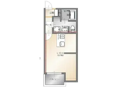 LUCE SORALE 塩冶(ワンルーム/2階)の間取り写真