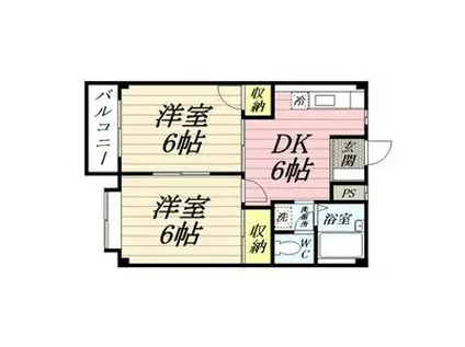 シティハイツ星野(2DK/1階)の間取り写真