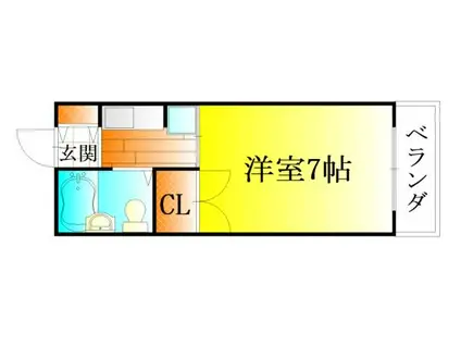 ハイムエモーション(ワンルーム/2階)の間取り写真