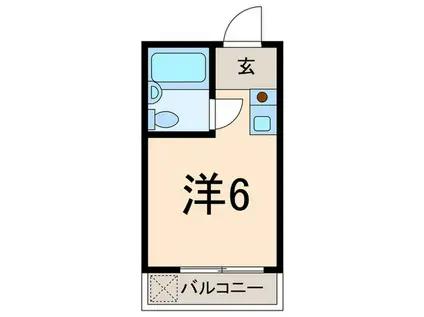 つくばハイツ2(ワンルーム/2階)の間取り写真