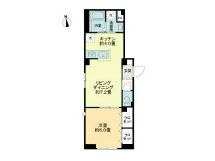 ルミケオ大手町(1LDK/1階)の間取り写真