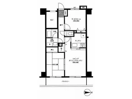 メトロハイツ西落合(1SLDK/7階)の間取り写真