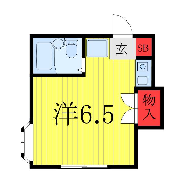 フラットクラレッジ(ワンルーム/2階)の間取り写真