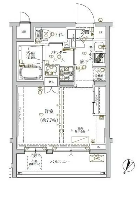 クレイシア新宿ノース 1階階 間取り