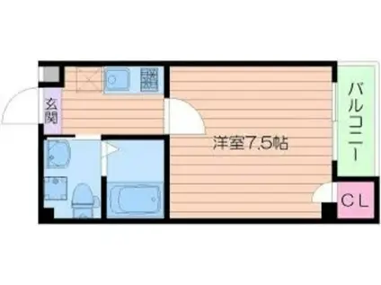 レジェンド・JS(1K/4階)の間取り写真