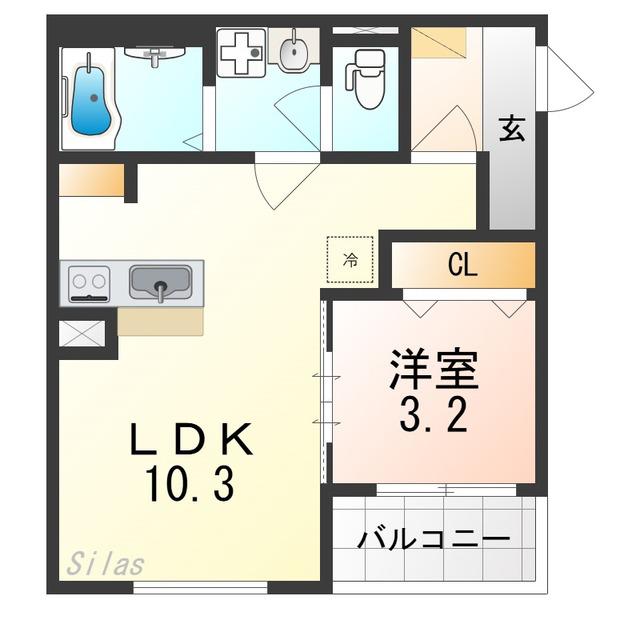 FSTYLE羽衣5号館(1LDK/1階)の間取り写真