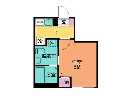 ベイテラス追浜夏島(1K/1階)の間取り写真