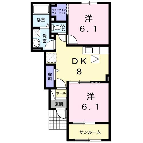 セイバリー本池(2DK/1階)の間取り写真