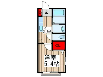 ル・アモー(1K/2階)の間取り写真