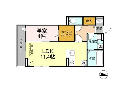 リバーサイドT(1LDK/3階)の間取り写真