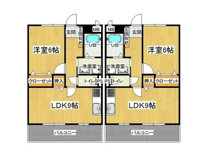 ミニョン(1LDK/3階)の間取り写真