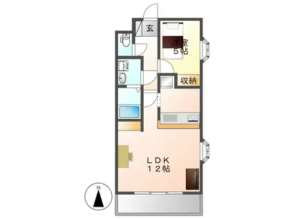 リバパレス鶴舞(1LDK/4階)の間取り写真