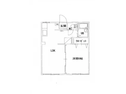 AITY片寄(1LDK/1階)の間取り写真