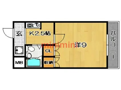 パレス・ミツワ3号館(1K/3階)の間取り写真