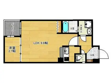 リファレンス九品寺(1LDK/8階)の間取り写真