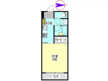プラザハイツ久世(1K/4階)の間取り写真