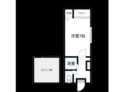 うぃんぐ平尾(1K/2階)の間取り写真