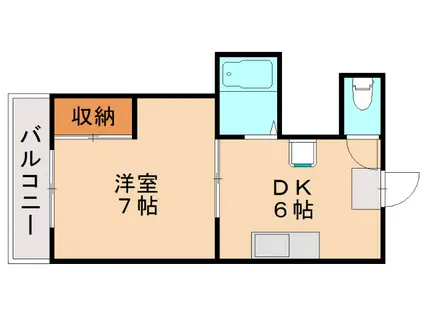 コーポラスメイト立岩(1DK/1階)の間取り写真