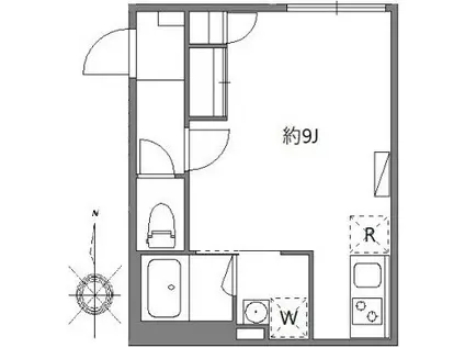 ソラシアレジデンス早稲田(ワンルーム/1階)の間取り写真