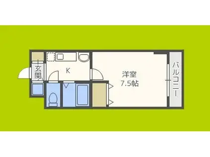 メゾンソレイユ(1K/3階)の間取り写真