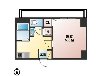 プレミアムコート名古屋金山インテルノ(1K/11階)の間取り写真