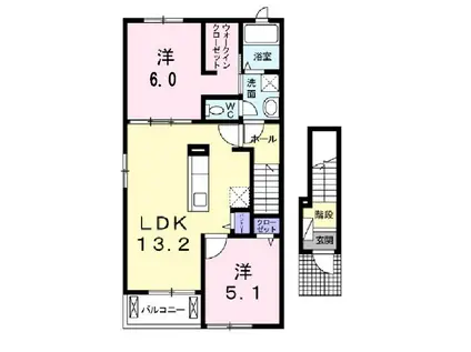 サニー III(2LDK/2階)の間取り写真