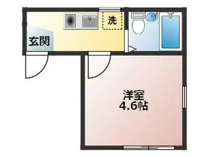 レット・イット・ビー(1K/2階)の間取り写真