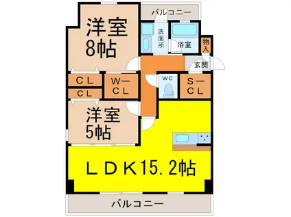 SEIZAN COURT(2LDK/3階)の間取り写真
