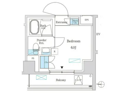 パークアクシス錦糸町スタイルズ(ワンルーム/4階)の間取り写真