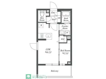 ブランシエスタ用賀(1LDK/3階)の間取り写真