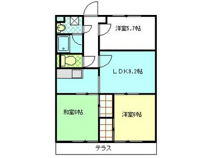 ミストレル(3DK/1階)の間取り写真