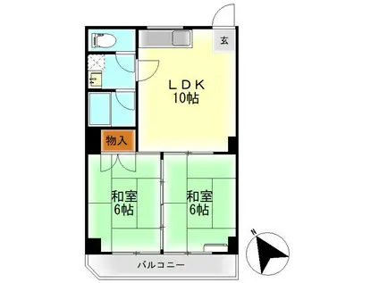 第2大森ビル(2LDK/3階)の間取り写真