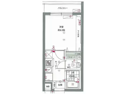 セジョリ上板橋(1K/3階)の間取り写真