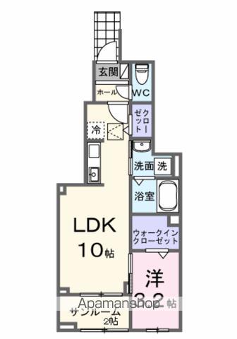 GRACE NATORI(1LDK/1階)の間取り写真
