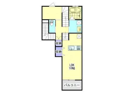 CUORE KANADAII(1LDK/2階)の間取り写真