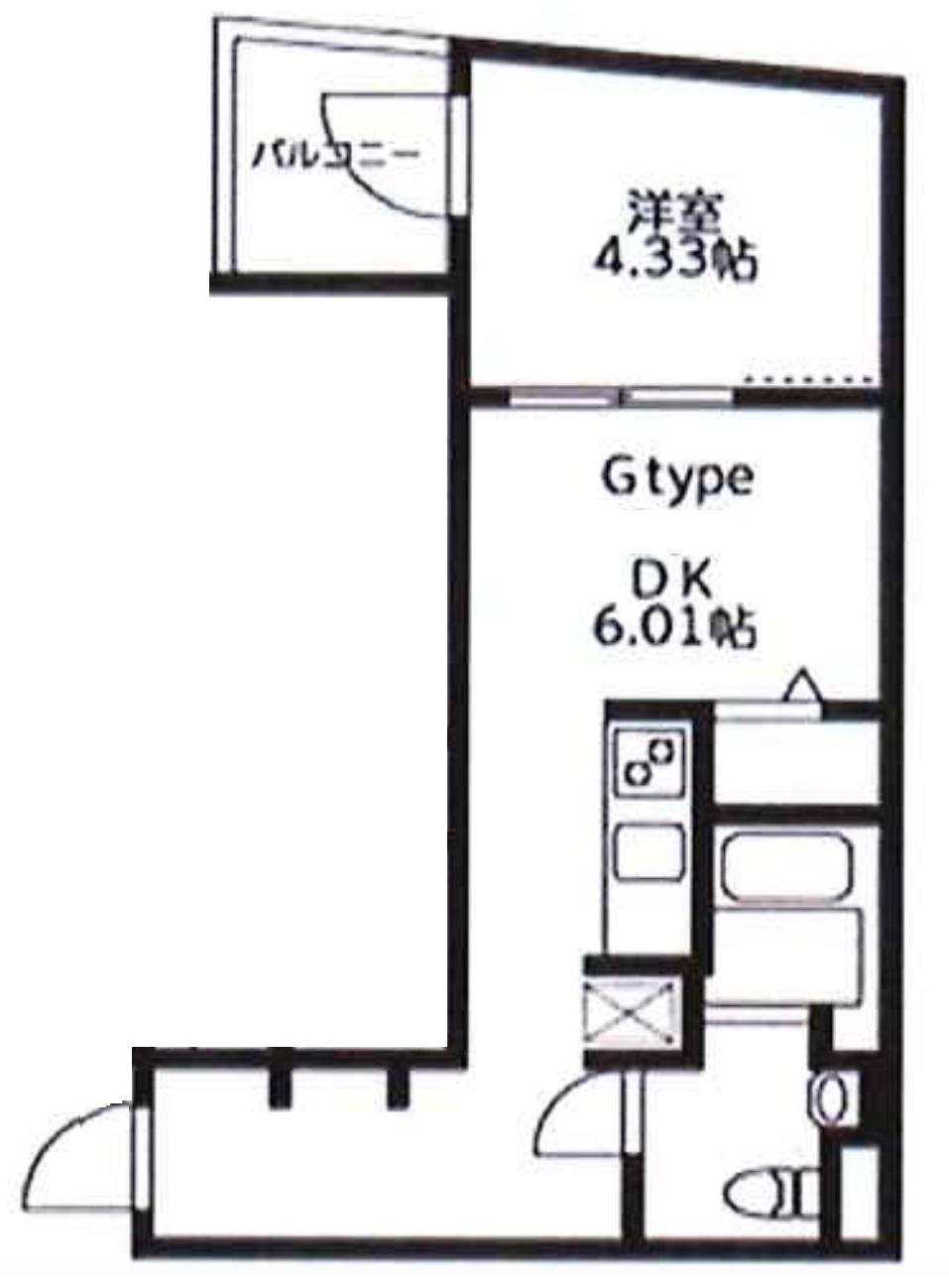 U RESIDENCE武蔵小山(1DK/2階)の間取り写真