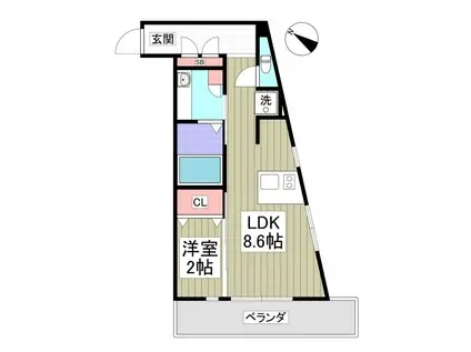 BON VILLE (1LDK/2階)の間取り写真