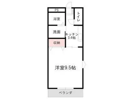 マーガレットスマイル(1K/2階)の間取り写真