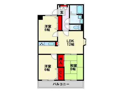 アビタシオン・オキ(3LDK/4階)の間取り写真