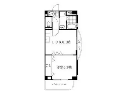 FILLSHINE(1LDK/2階)の間取り写真