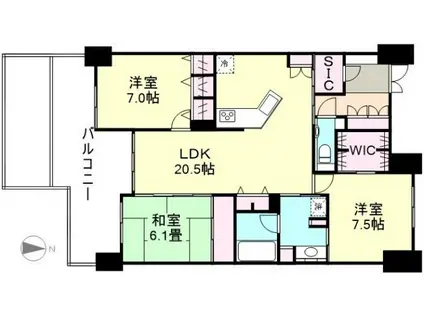 アルファステイツ幸町II(3LDK/1階)の間取り写真