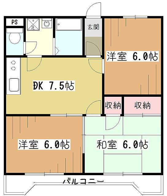 サンシャイン21(3DK/3階)の間取り写真