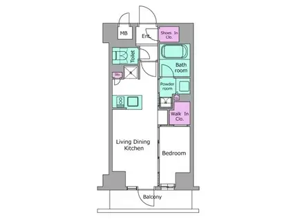 テラス高田馬場ウエスト 1/21退 礼敷無 手無 常時ゴミ出可(1DK/3階)の間取り写真