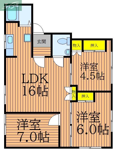 小山ビル(4K/3階)の間取り写真